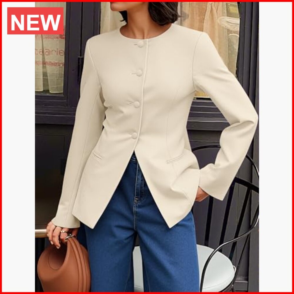Polyester Blend Fitted Blazer With Drawstring Wai… - image 2